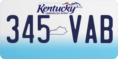 KY license plate 345VAB