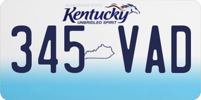 KY license plate 345VAD