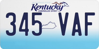 KY license plate 345VAF