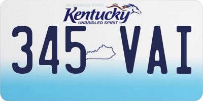 KY license plate 345VAI