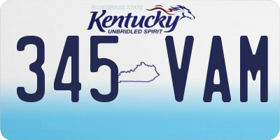 KY license plate 345VAM