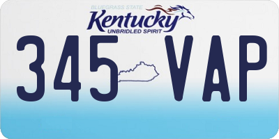 KY license plate 345VAP
