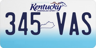 KY license plate 345VAS