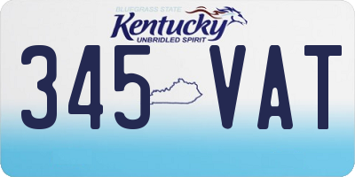 KY license plate 345VAT