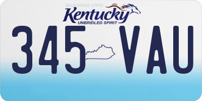 KY license plate 345VAU