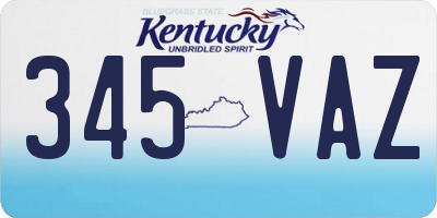 KY license plate 345VAZ