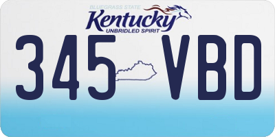 KY license plate 345VBD