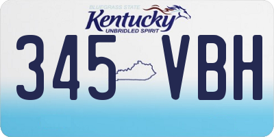 KY license plate 345VBH