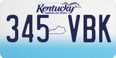 KY license plate 345VBK