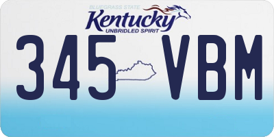 KY license plate 345VBM