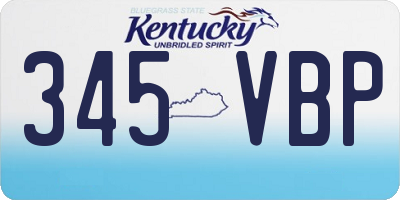 KY license plate 345VBP