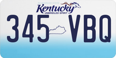 KY license plate 345VBQ