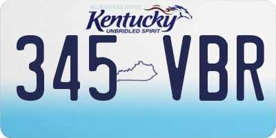 KY license plate 345VBR