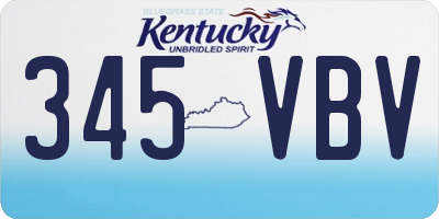 KY license plate 345VBV