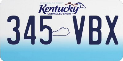 KY license plate 345VBX