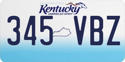 KY license plate 345VBZ