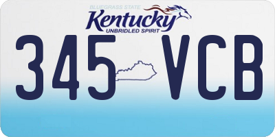 KY license plate 345VCB