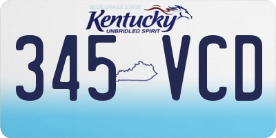 KY license plate 345VCD