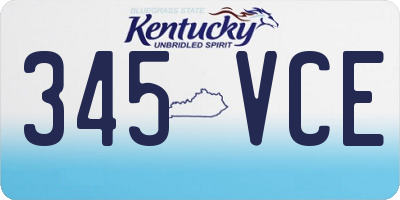 KY license plate 345VCE