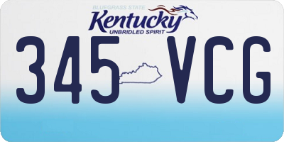 KY license plate 345VCG