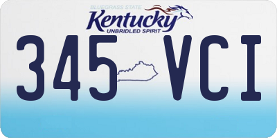 KY license plate 345VCI