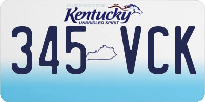 KY license plate 345VCK