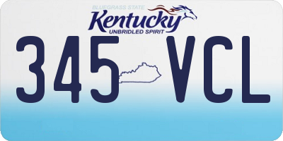 KY license plate 345VCL
