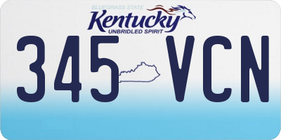 KY license plate 345VCN