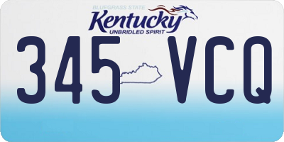 KY license plate 345VCQ