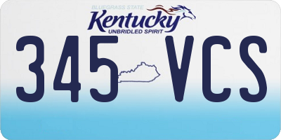 KY license plate 345VCS