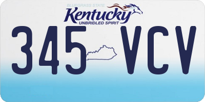 KY license plate 345VCV