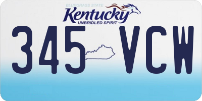 KY license plate 345VCW