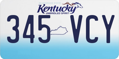 KY license plate 345VCY