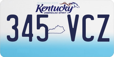 KY license plate 345VCZ