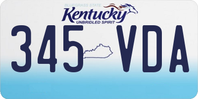 KY license plate 345VDA