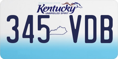 KY license plate 345VDB