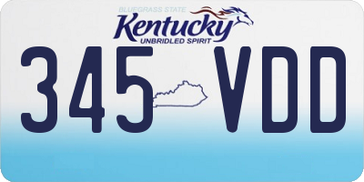 KY license plate 345VDD
