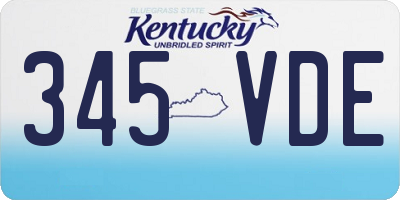 KY license plate 345VDE