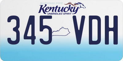 KY license plate 345VDH