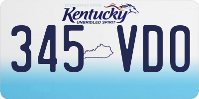 KY license plate 345VDO