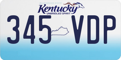 KY license plate 345VDP