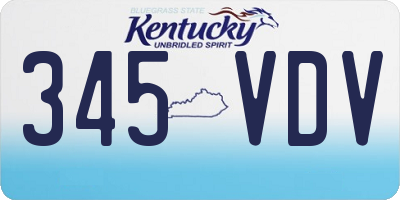 KY license plate 345VDV