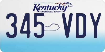 KY license plate 345VDY