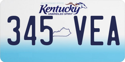 KY license plate 345VEA