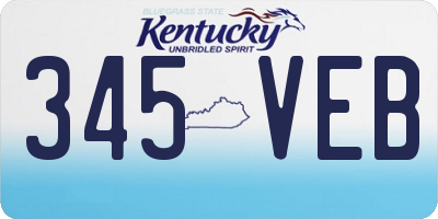KY license plate 345VEB