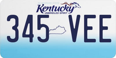 KY license plate 345VEE