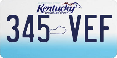 KY license plate 345VEF