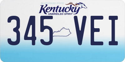 KY license plate 345VEI