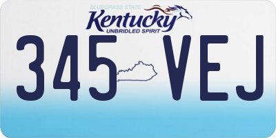 KY license plate 345VEJ