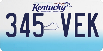 KY license plate 345VEK